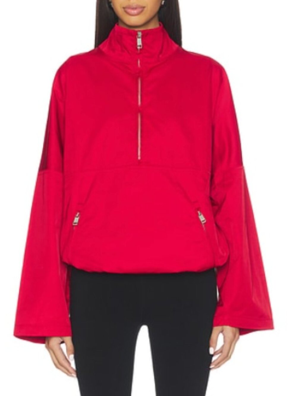EAVES Silje Red Jacket Half Zip Windbreaker Size Small